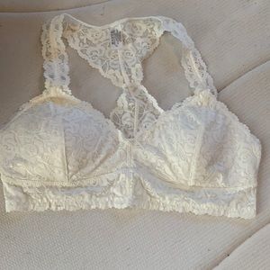 Cream/white racer back bralette